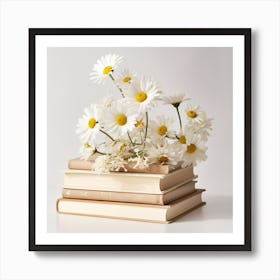 Daisies On Books 1 Art Print