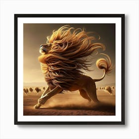 Lion In The Desert 1 Art Print