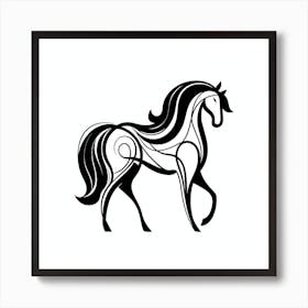 Horse With Long Mane Art Print