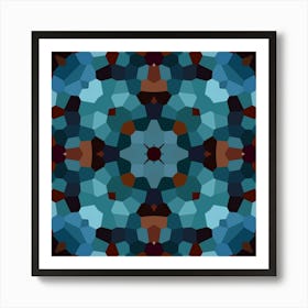 Sky Blue Indigo Mosaic Art Print