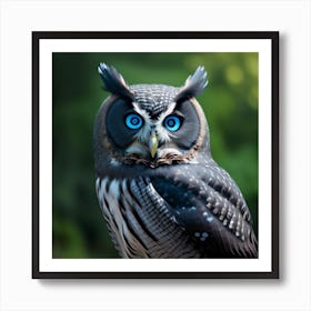 Owl With Blue Eyes 6 Art Print