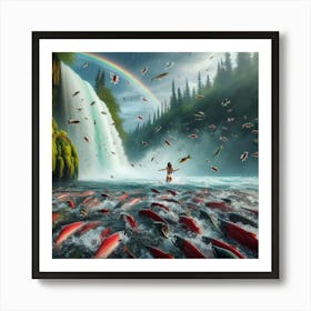 Salmon Whimsy Art Print