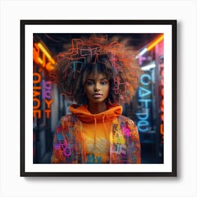 Neon Girl 1 Art Print