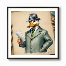 Duck In Suit 2 Art Print