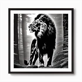 Lion In The Forest 16 Art Print