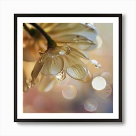 Raindrops On A Flower Art Print