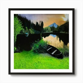 Ethereal Sunset Lake Art Print