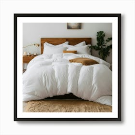 A Photo Of A Bed With A Large (5) Art Print