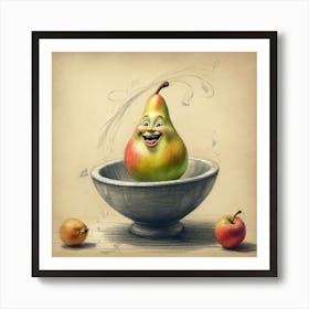 Pear In A Bowl 8 Art Print