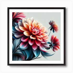 Dahlia flower Art Print