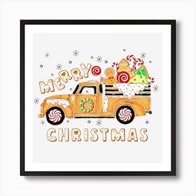 Merry Christmas Truck Art Print