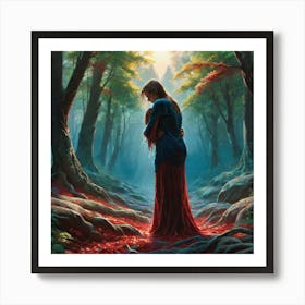 Woman In The Woods 41 Art Print