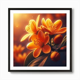 Orange Flowers 1 Art Print