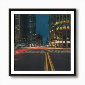 New York City At Night Art Print