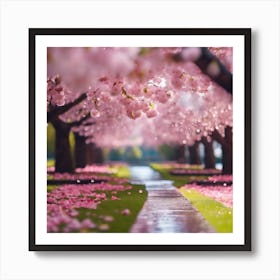 Candy Pink Cherry Blossoms Art Print