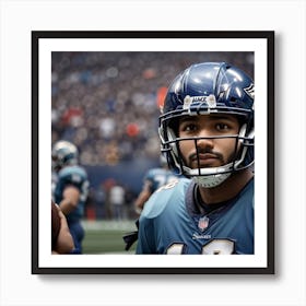 Portrait Of A Football Player Art Print