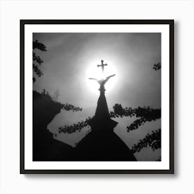 Silhouette Of A Church Art Print