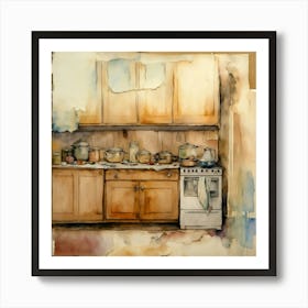 Kitchen With Pots And Pans 2 Art Print