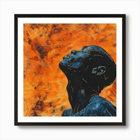 Man In Blue And Orange Art Print