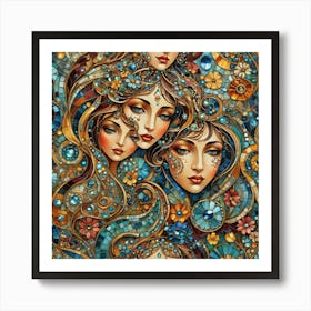 Women In Mosaic Art Print