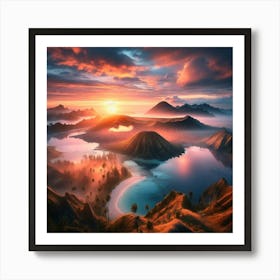 Sunset In Indonesia Art Print