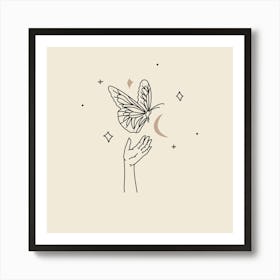 Butterfly In The Hand 1 Art Print