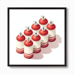 Isometric Set Of Fire Extinguishers Art Print