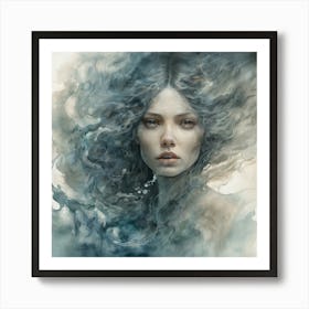 Girl In Water Art Print