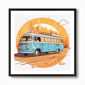 Retro Car Van Classic Travel Art Print