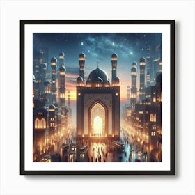 Islamic City At Night 3 Art Print