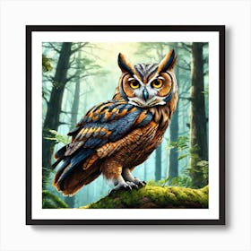 Owl In The Forest 185 Art Print