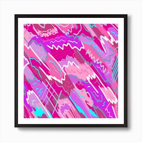 Vivid Pink Abstract Painting Art Print