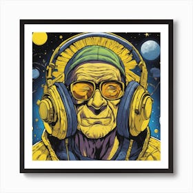 Cosmic Opa With Headphones Art Print