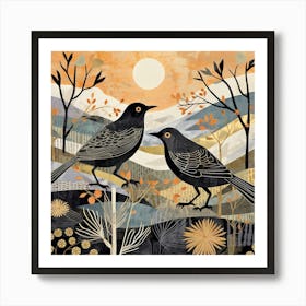 Bird In Nature Blackbird 3 Art Print