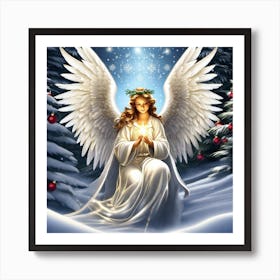 Angel In The Snow 3 Art Print