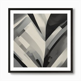 Abstract Black And White Painting 1 Art Print