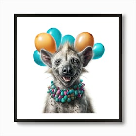 Hyena With Balloons 3 Art Print
