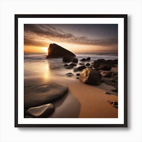 Sunset At The Beach 380 Art Print