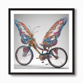 A Bicycle With Intricately Designed Wings Art Print
