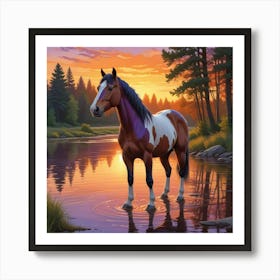 Sunset Horse 74 Art Print