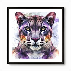 Camouflaged Cougar Majesty Art Print