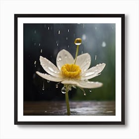 Lotus Flower In The Rain 1 Art Print