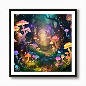 Mushroom Forest Art Print