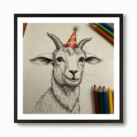 Birthday Goat 1 Art Print