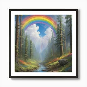 Rainbow In The Forest Art Print 1 1 Art Print