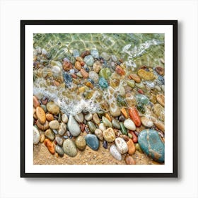 Pebbles On The Beach Art Print