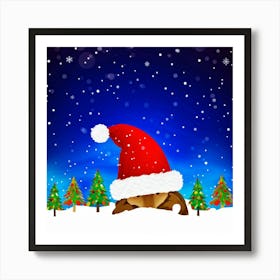 Christmas Santa Hat Art Print