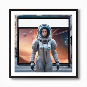Space Woman In Space Suit Art Print