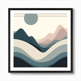 Abstract Mountain Landscape Art Print