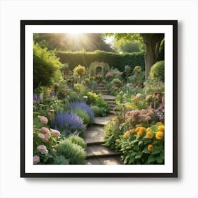 The Enchanting Palette Of The Sun Kissed Gardeners Corner Art Print